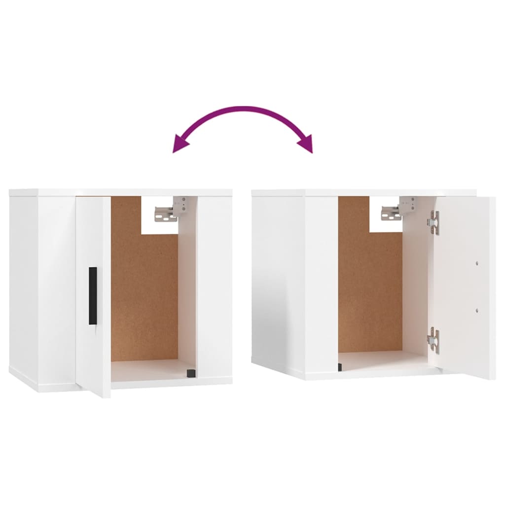 TV cabinet set, 3-piece, white, wood
