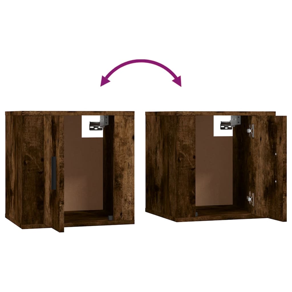 TV cabinet set, 3-piece, smoked oak, wood