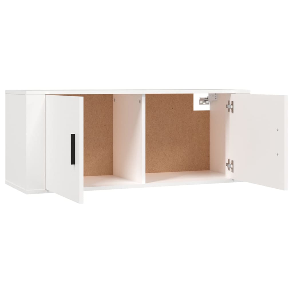TV cabinet set, 3-piece, white, wood