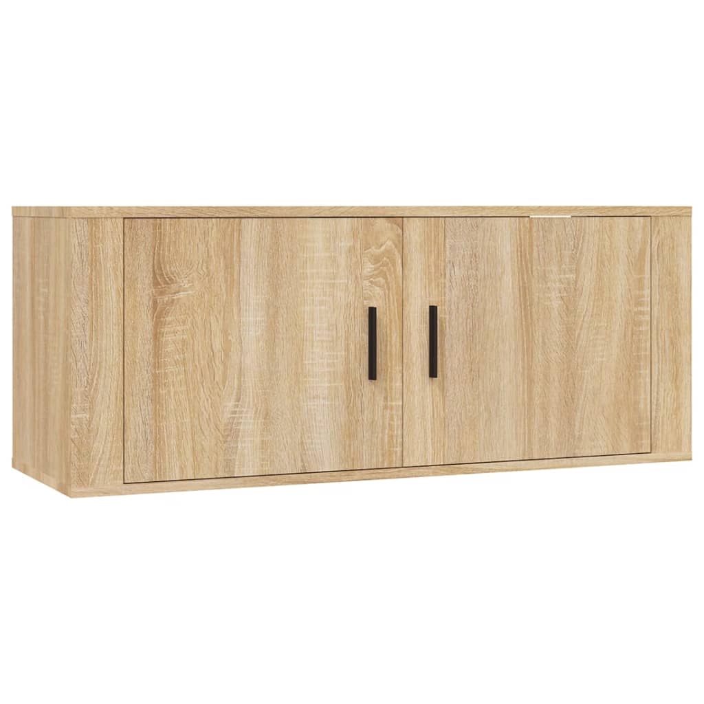 TV cabinet set, 3-piece, oak, wood