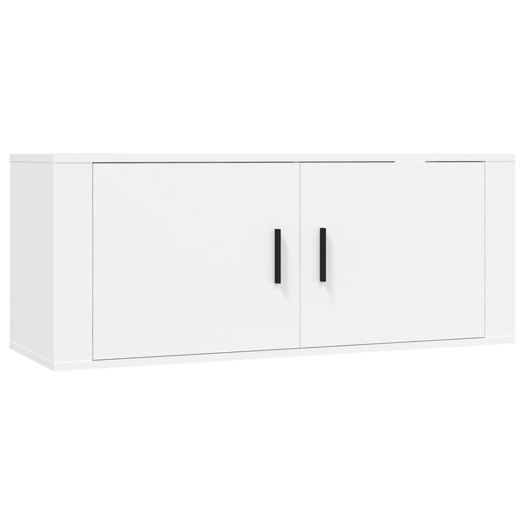 TV cabinet set, 7 pieces, white, wood