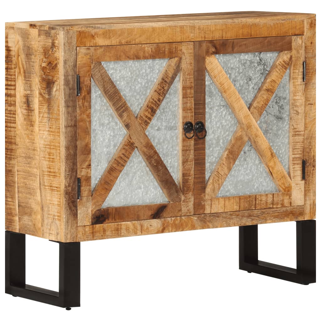 Sānu skapītis, 80x30x71cm, neapstrādāts mango masīvkoks/metāls