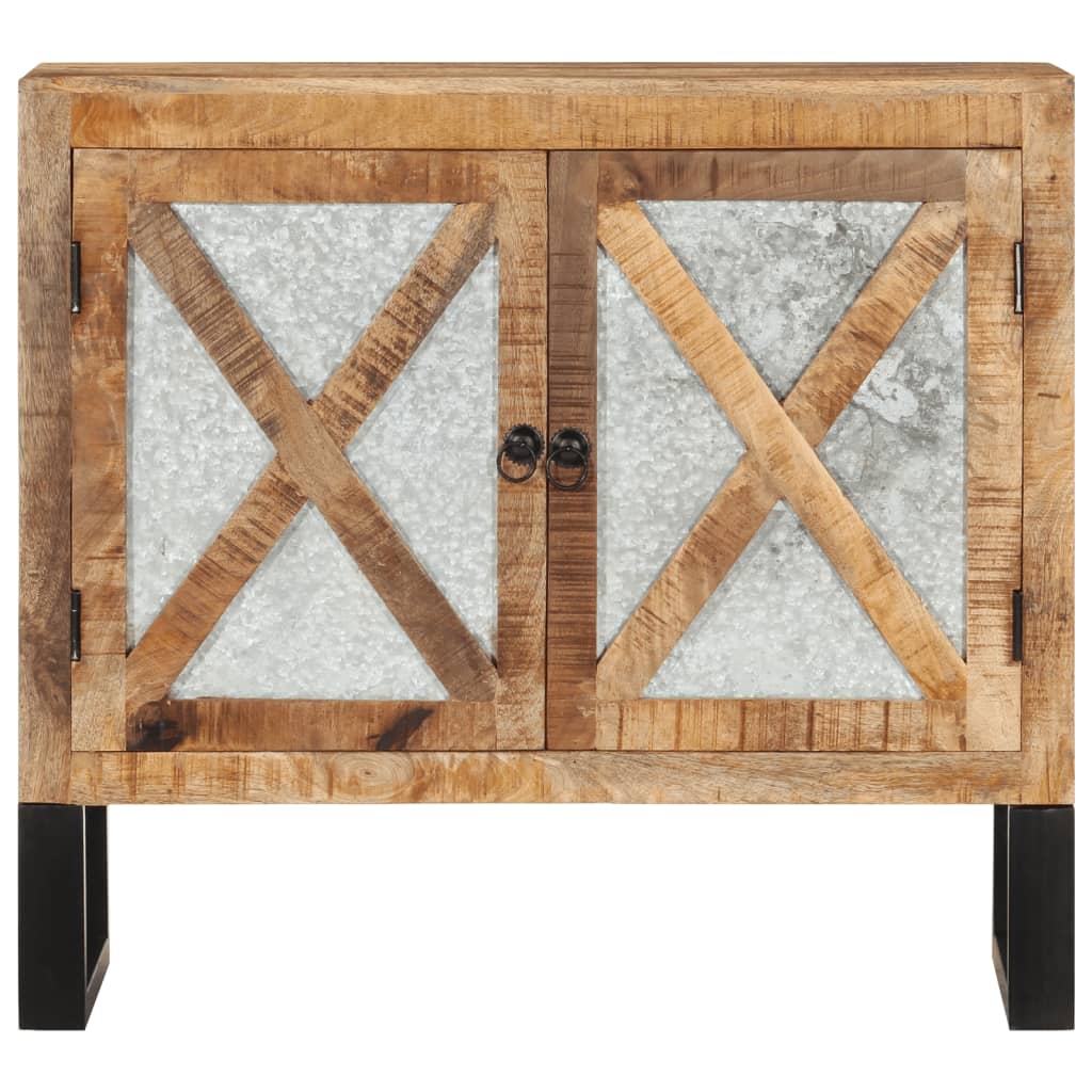 Sānu skapītis, 80x30x71cm, neapstrādāts mango masīvkoks/metāls