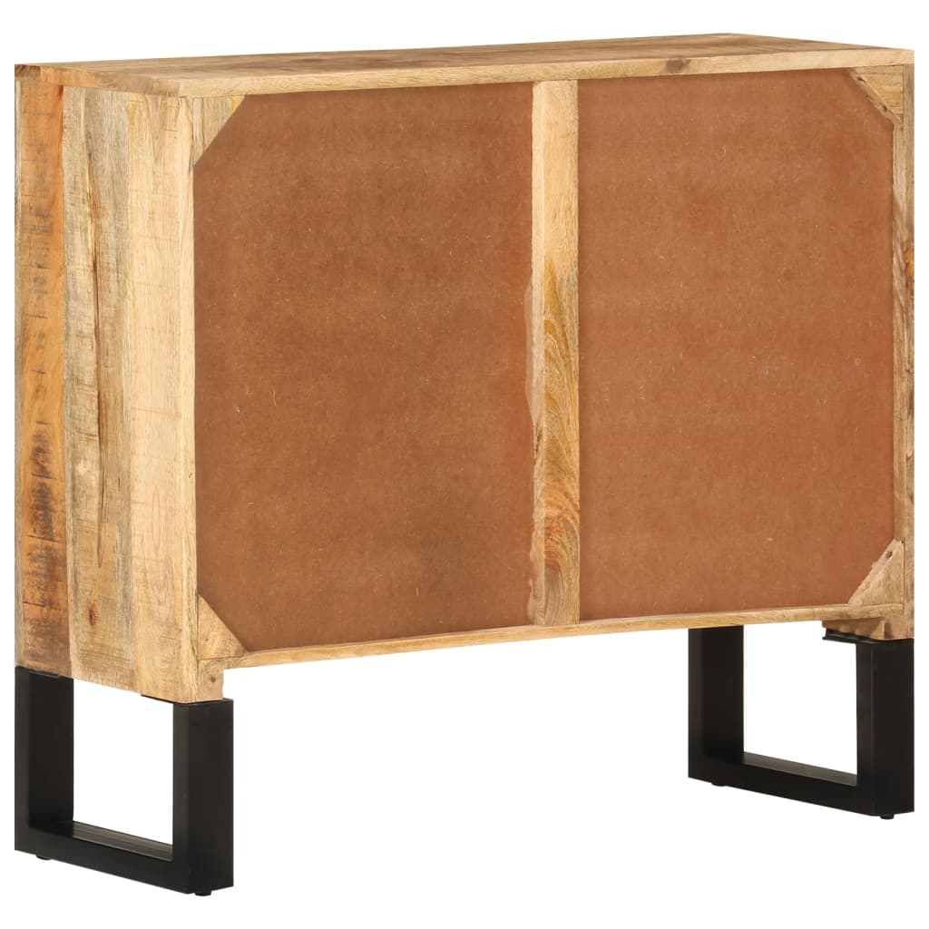 Sānu skapītis, 80x30x71cm, neapstrādāts mango masīvkoks/metāls