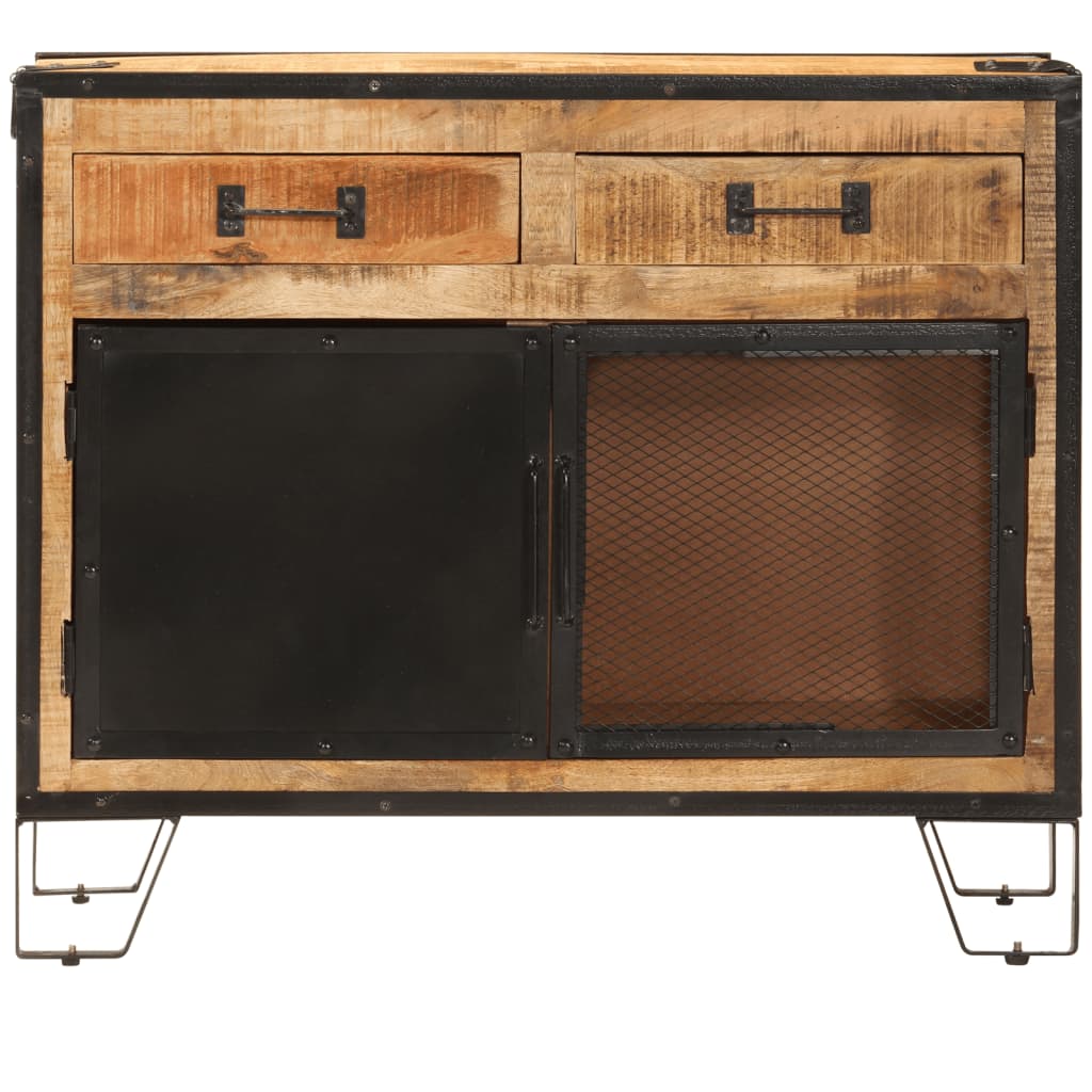 Sānu skapītis, 80x31x66cm, neapstrādāts mango masīvkoks/metāls