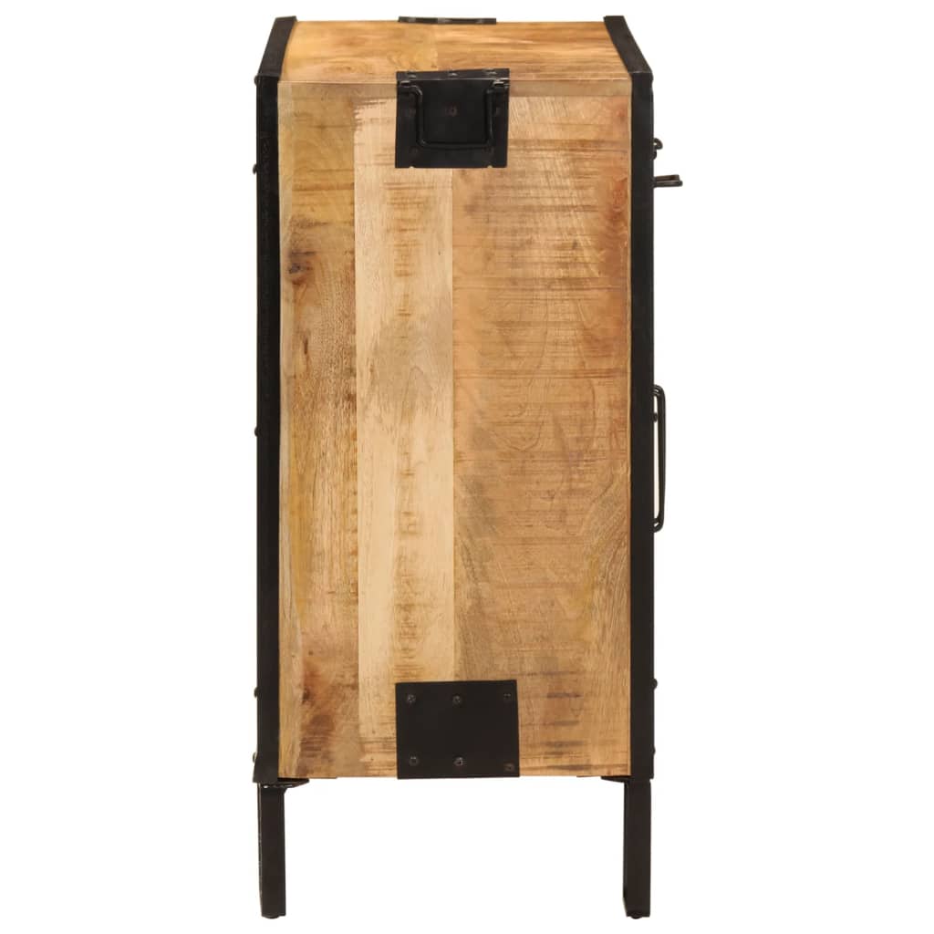 Sānu skapītis, 80x31x66cm, neapstrādāts mango masīvkoks/metāls