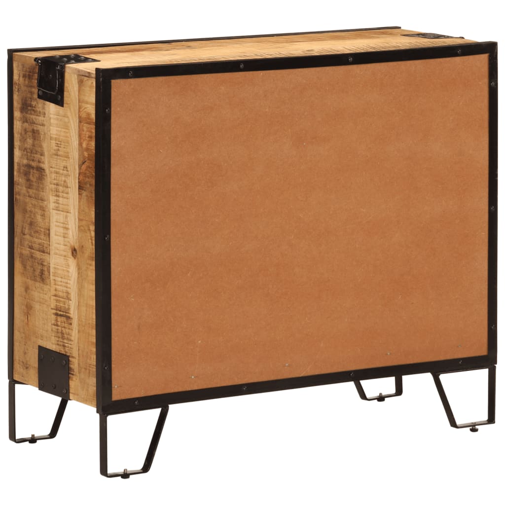 Sānu skapītis, 80x31x66cm, neapstrādāts mango masīvkoks/metāls
