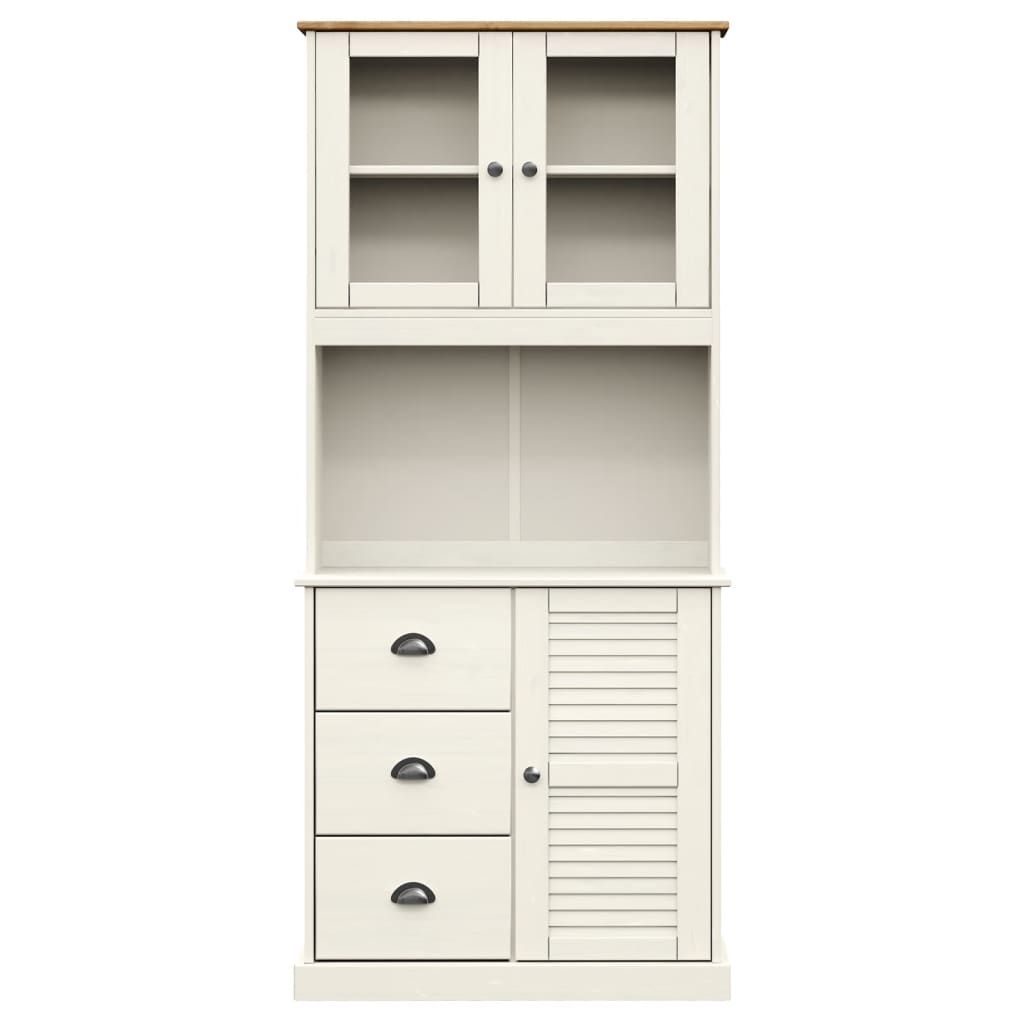 Kumode VIGO, balta, 78x40x175cm, priedes masīvkoks