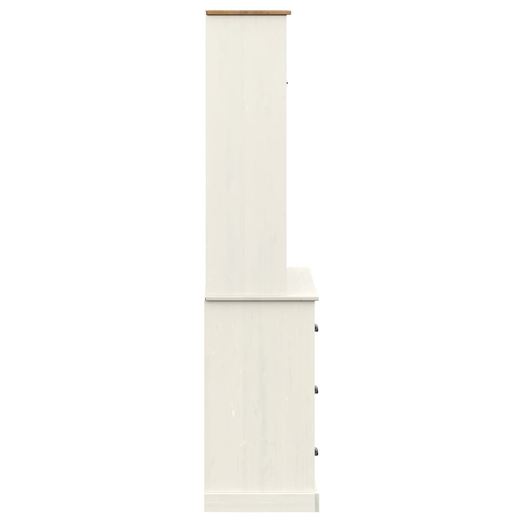 Kumode VIGO, balta, 78x40x175cm, priedes masīvkoks
