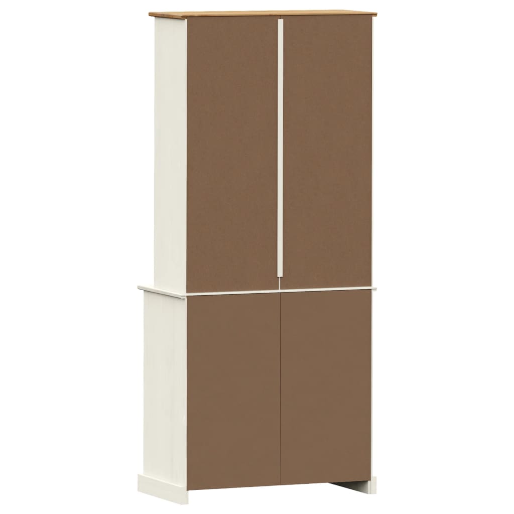 Kumode VIGO, balta, 78x40x175cm, priedes masīvkoks