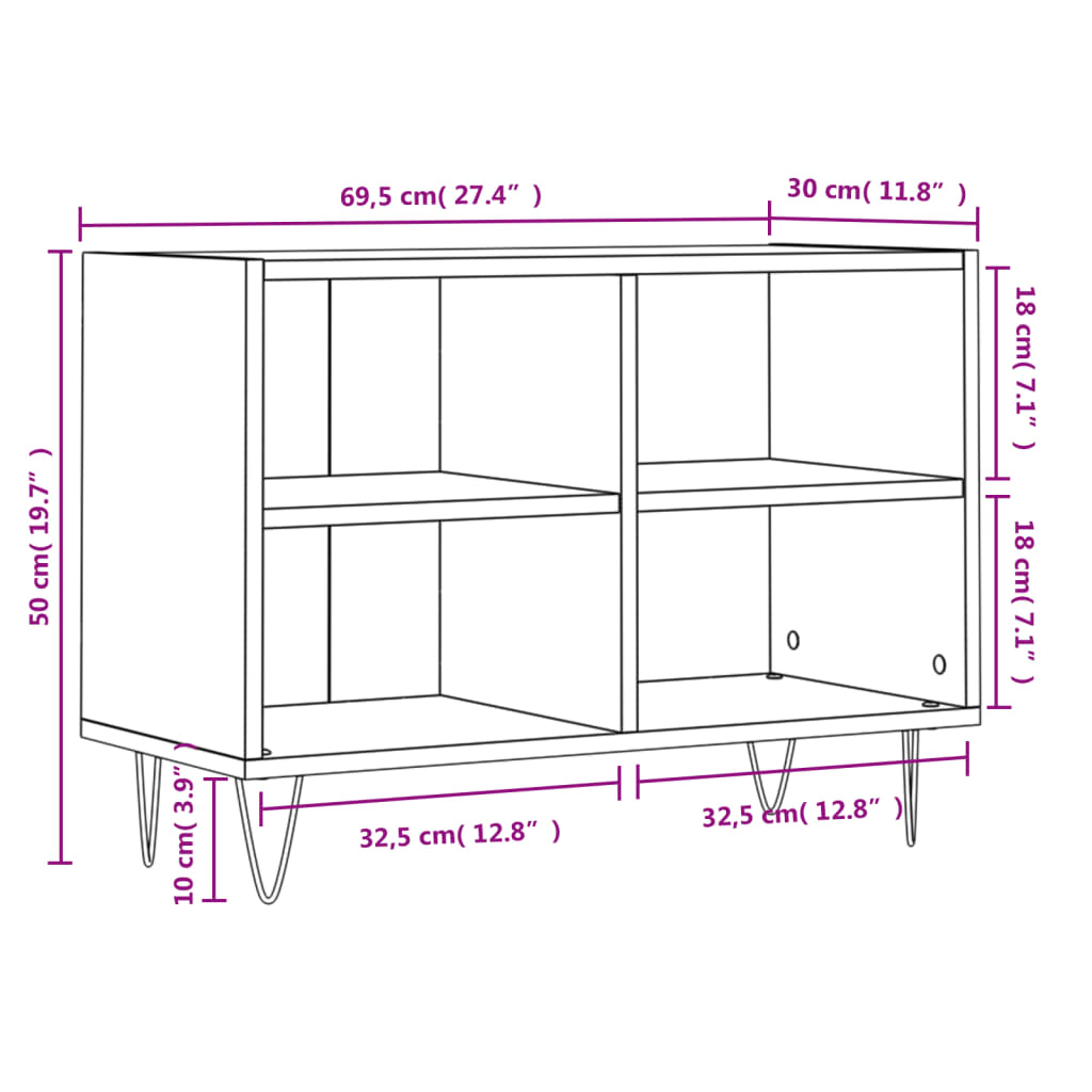 TV cabinet, concrete gray, 69.5x30x50cm, wood