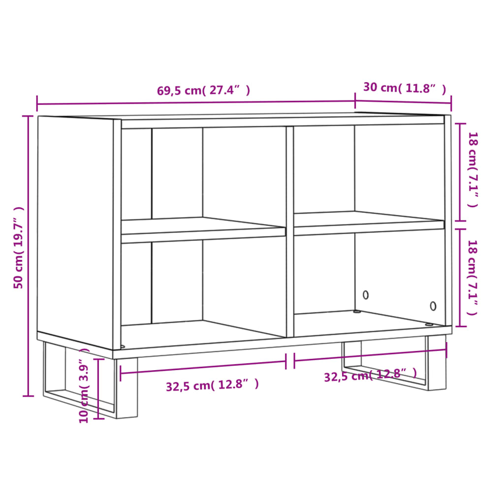 TV cabinet, white, 69.5x30x50cm, engineered wood