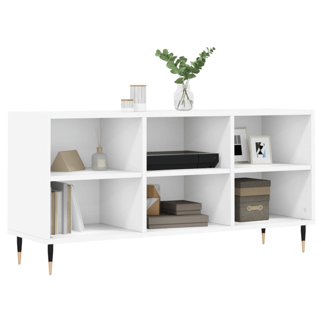 TV cabinet, white, 103.5x30x50cm, engineered wood