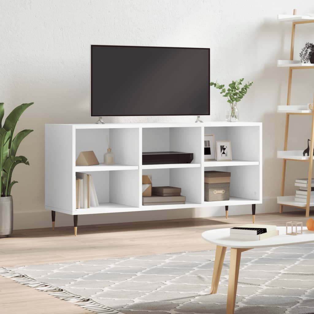 TV cabinet, white, 103.5x30x50cm, engineered wood