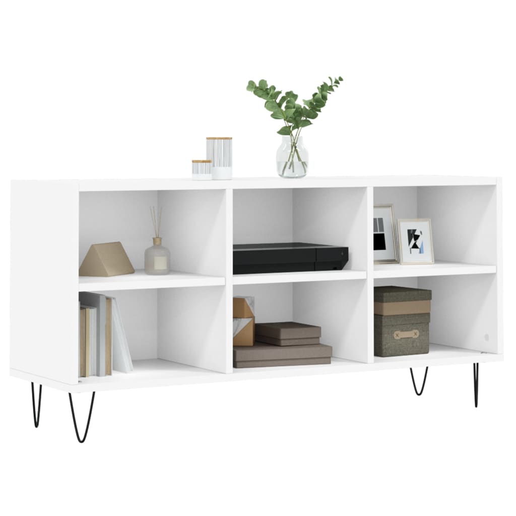 TV cabinet, white, 103.5x30x50cm, engineered wood