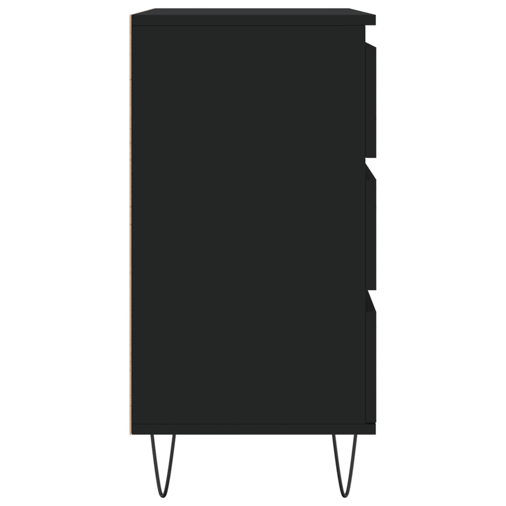 Side cabinet, black, 60x35x70cm, engineered wood