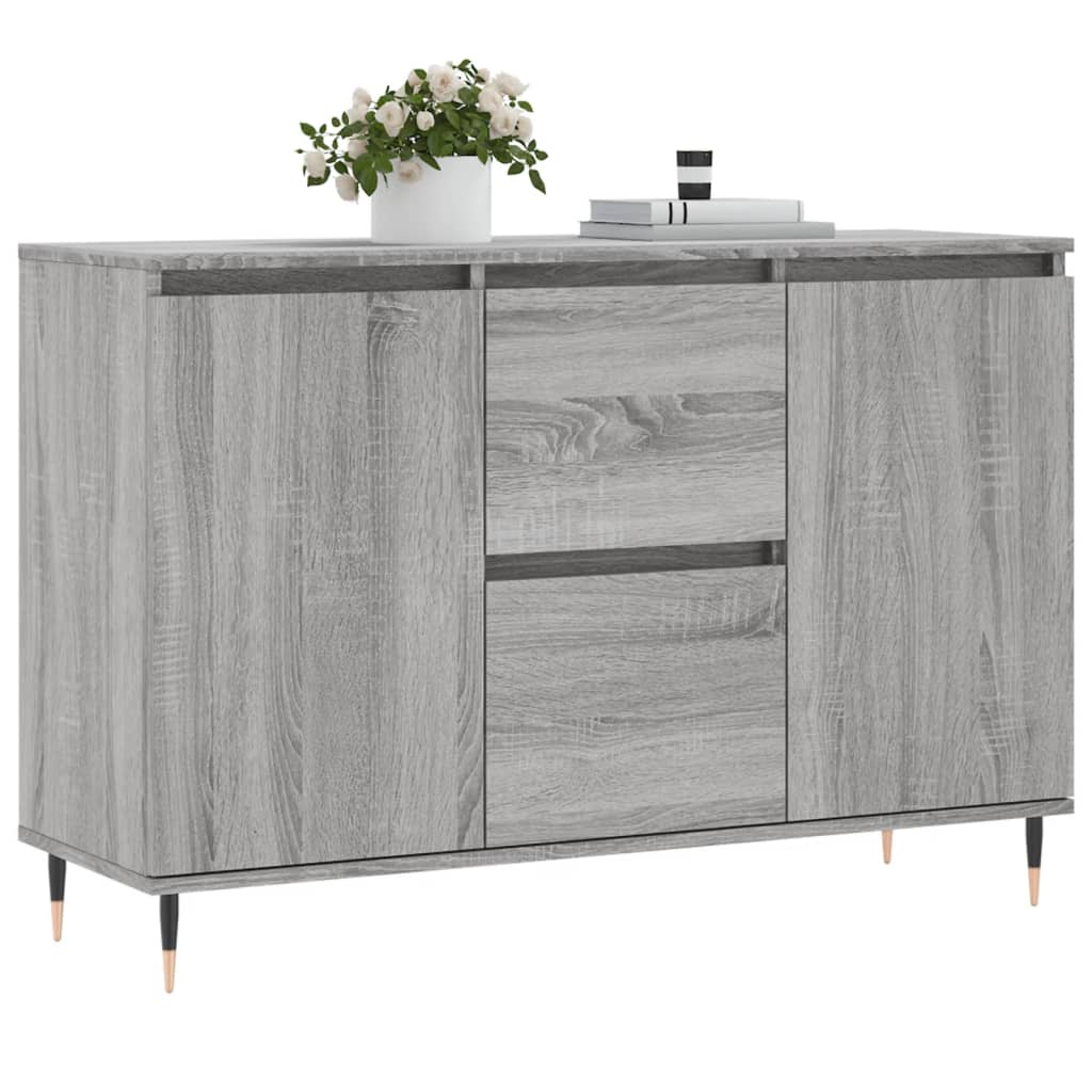 Sideboard, grey oak, 104x35x70cm, engineered wood