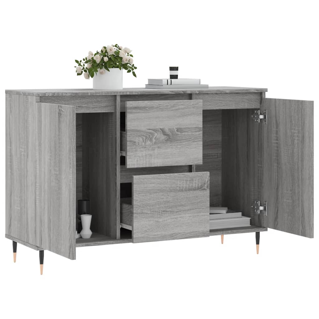 Sideboard, grey oak, 104x35x70cm, engineered wood