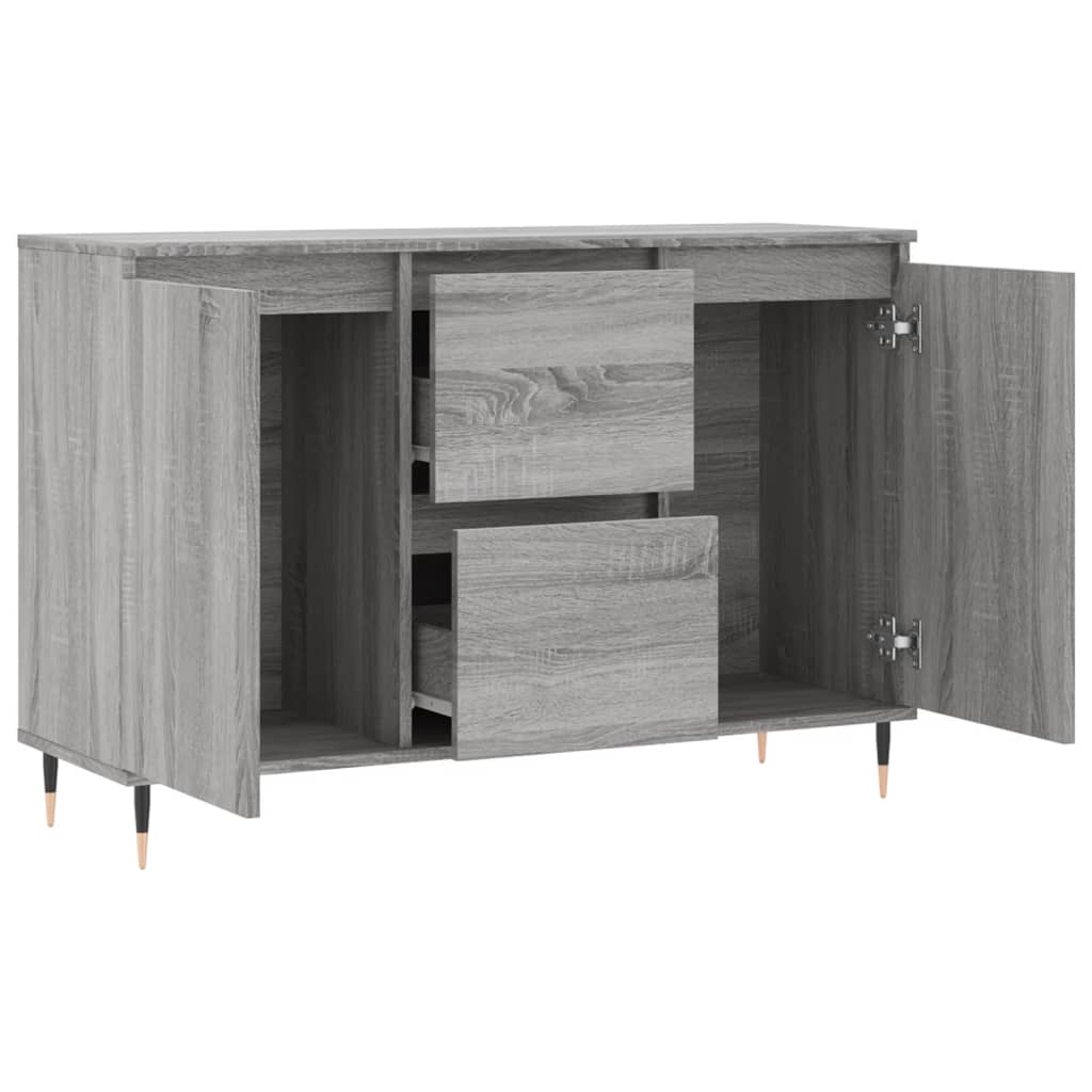 Sideboard, grey oak, 104x35x70cm, engineered wood