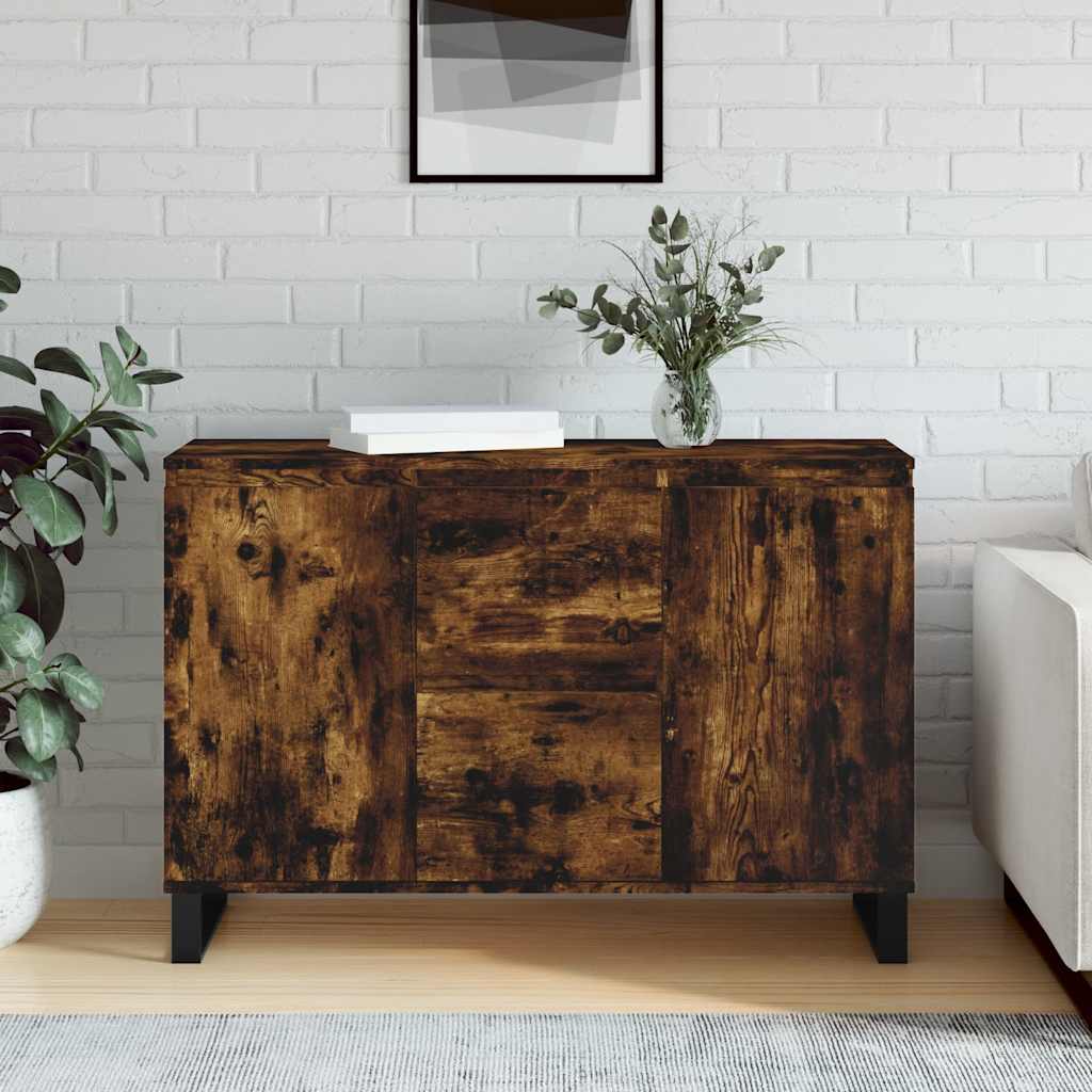 Šoninė spintelė, dūminio ąžuolo, 101,5x35x70cm, apdirbta mediena
