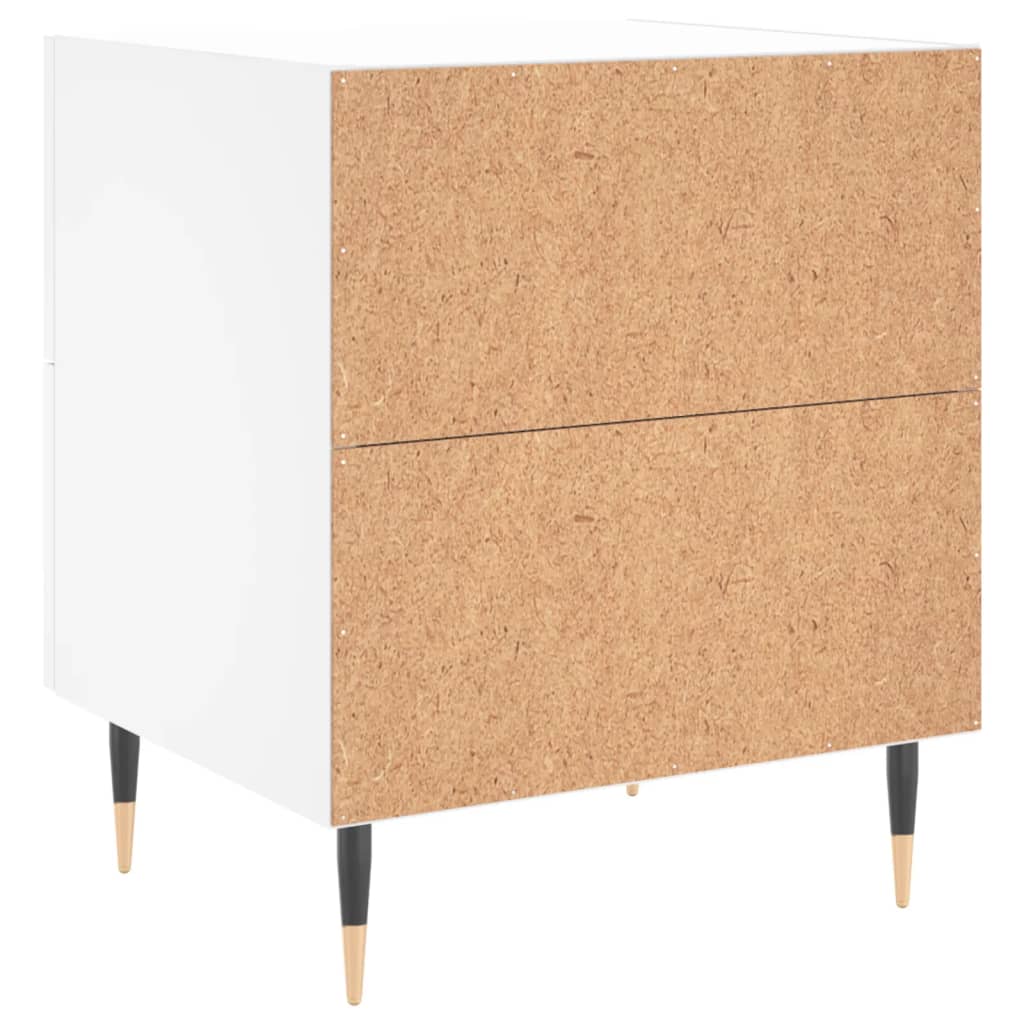Bedside table, white, 40x35x47.5cm, engineered wood