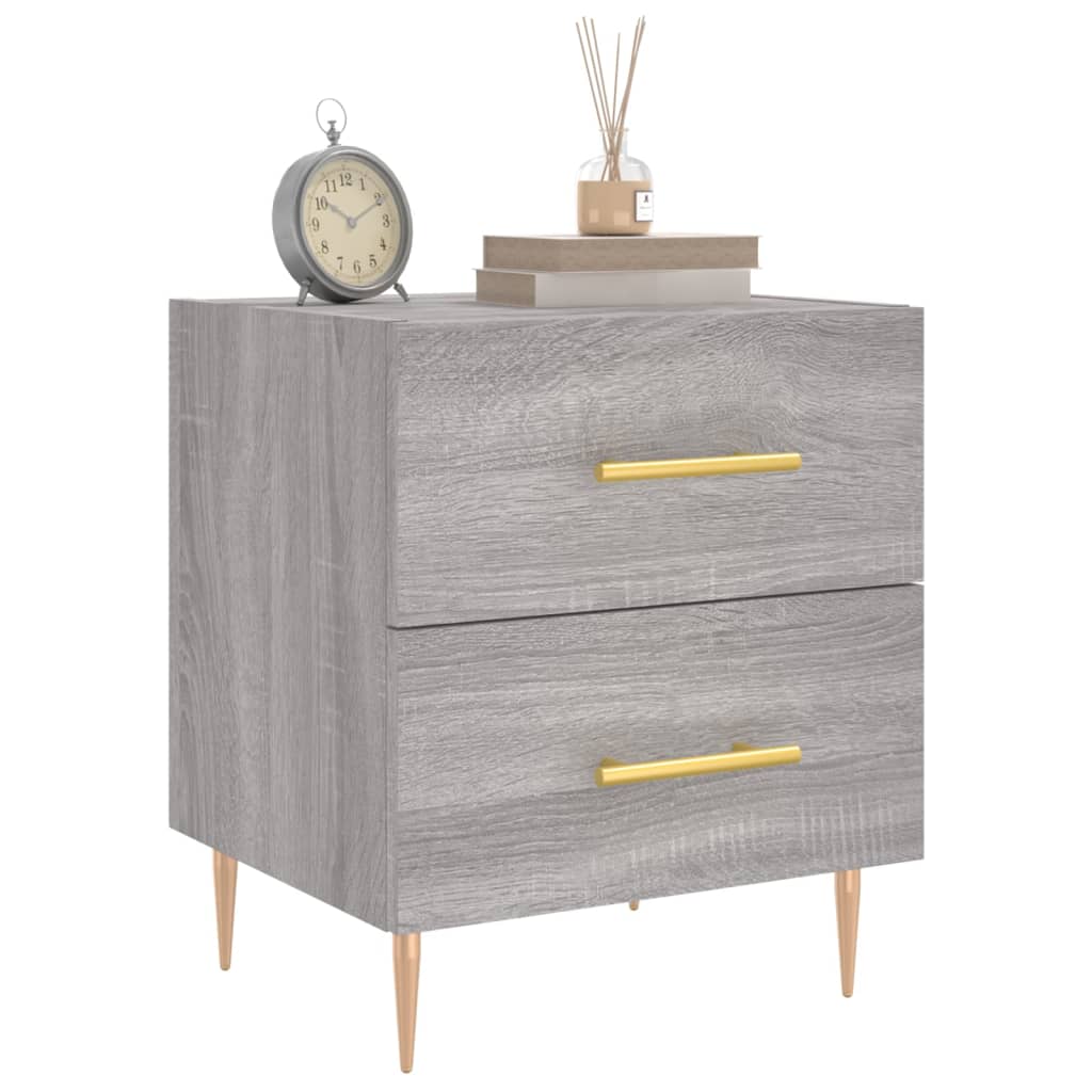 Naktinė spintelė, pilka ąžuolo, 40x35x47,5cm, apdirbta mediena