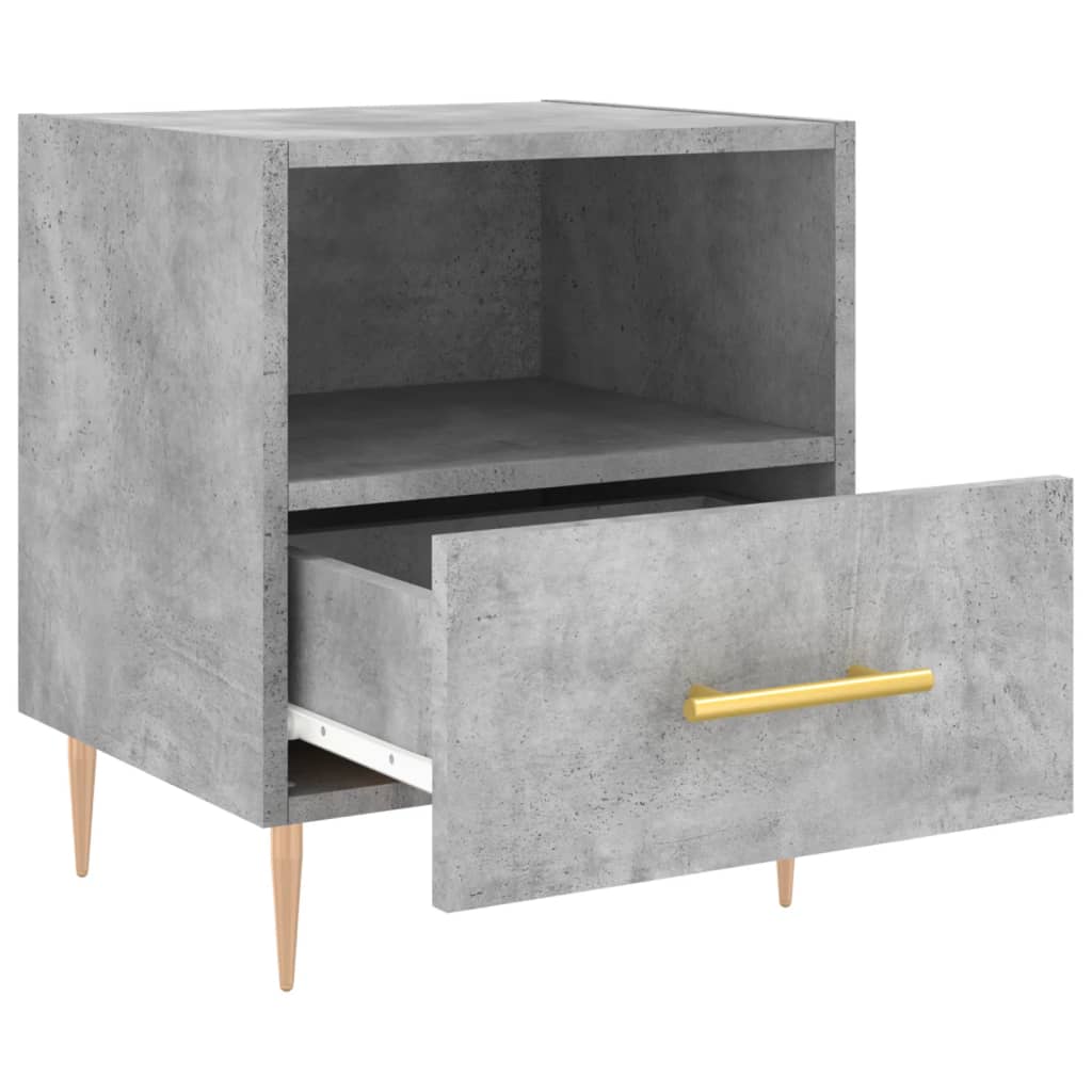 Bedside table, concrete grey, 40x35x47.5cm, engineered wood