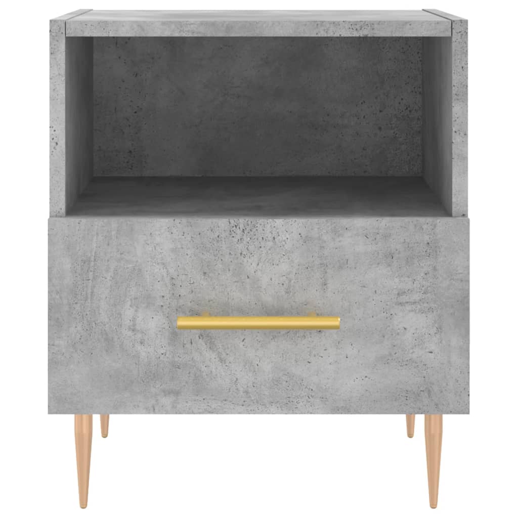 Bedside table, concrete grey, 40x35x47.5cm, engineered wood