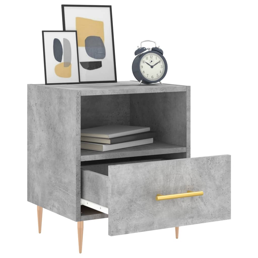 Bedside table, concrete grey, 40x35x47.5cm, engineered wood