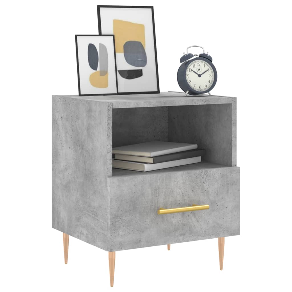 Bedside table, concrete grey, 40x35x47.5cm, engineered wood