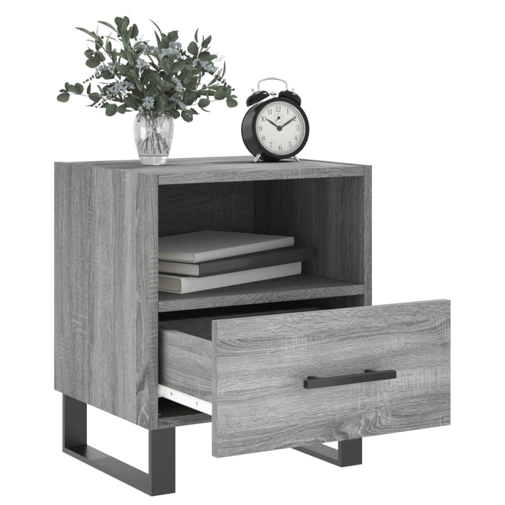 Bedside tables, 2 pcs, grey oak, 40x35x47.5cm, wood