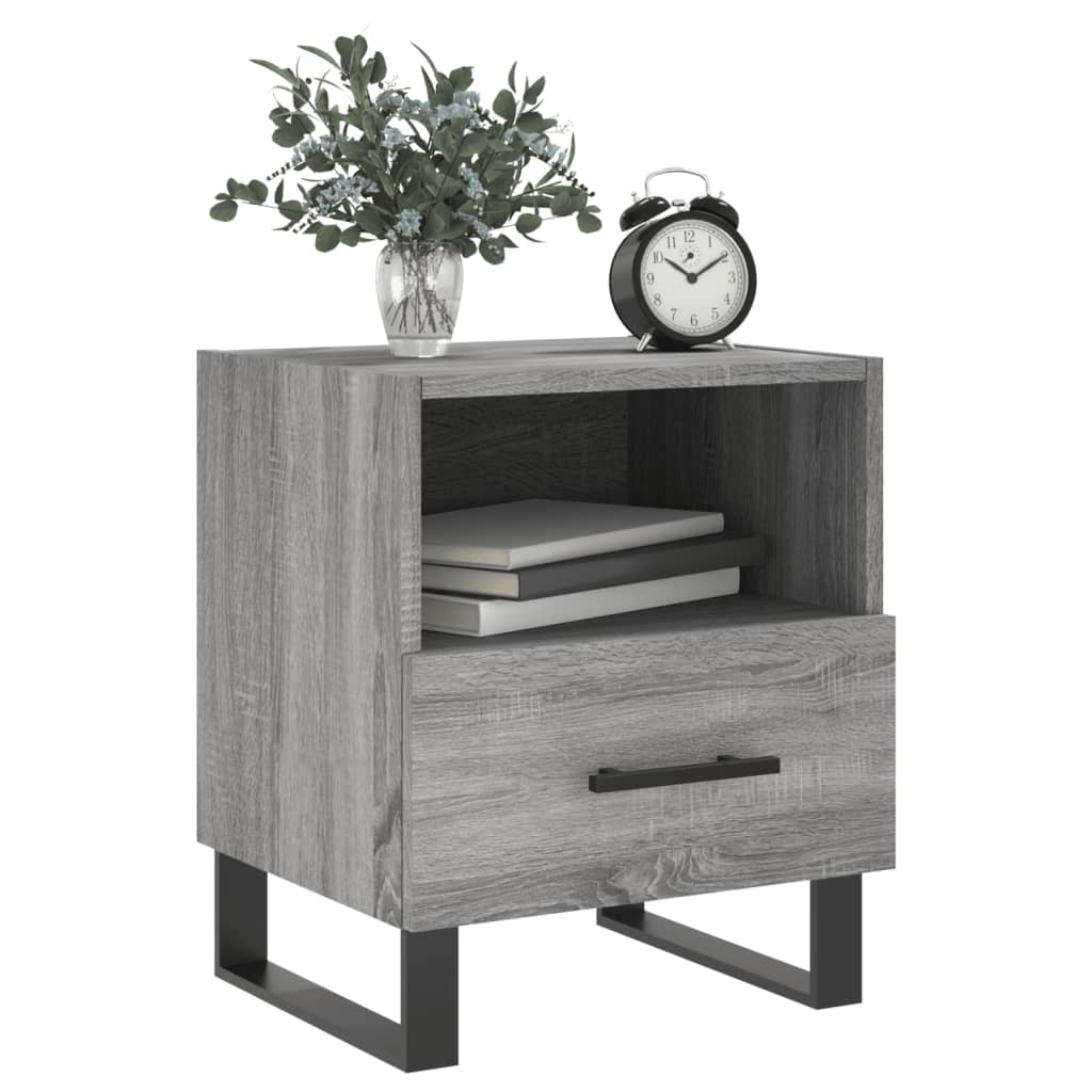 Bedside tables, 2 pcs, grey oak, 40x35x47.5cm, wood