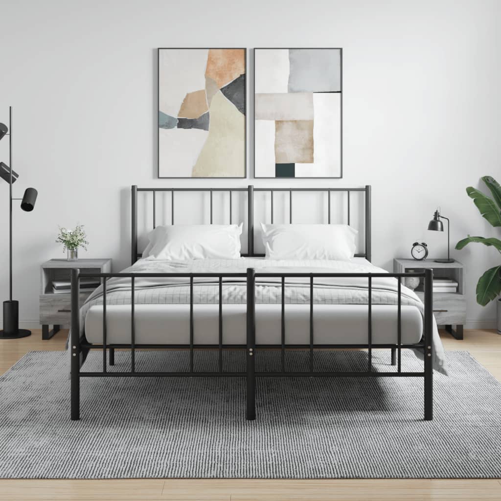 Bedside tables, 2 pcs, grey oak, 40x35x47.5cm, wood