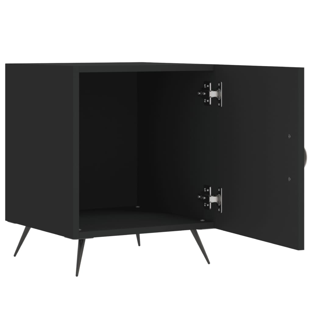 Bedside tables, 2 pcs., black, 40x40x50cm, engineered wood