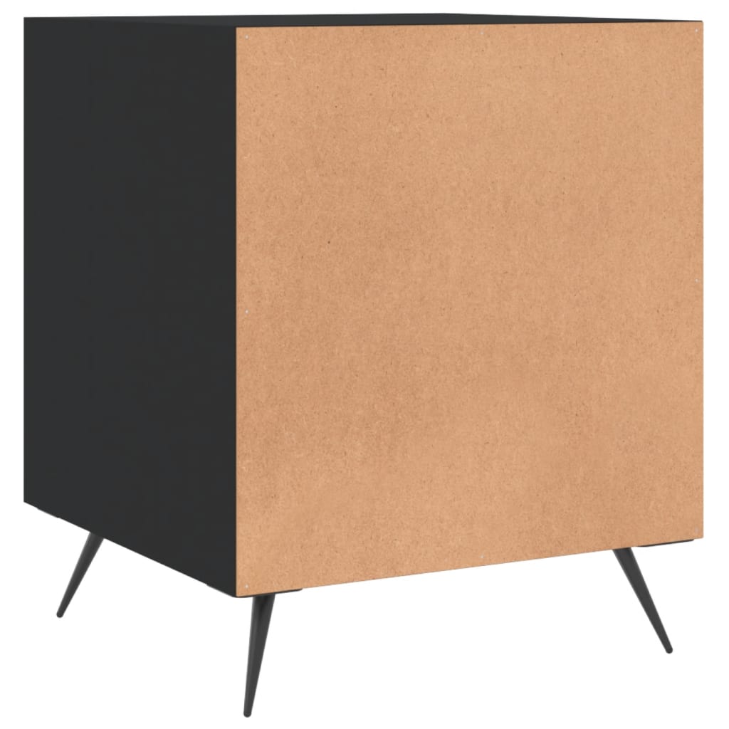 Bedside tables, 2 pcs., black, 40x40x50cm, engineered wood