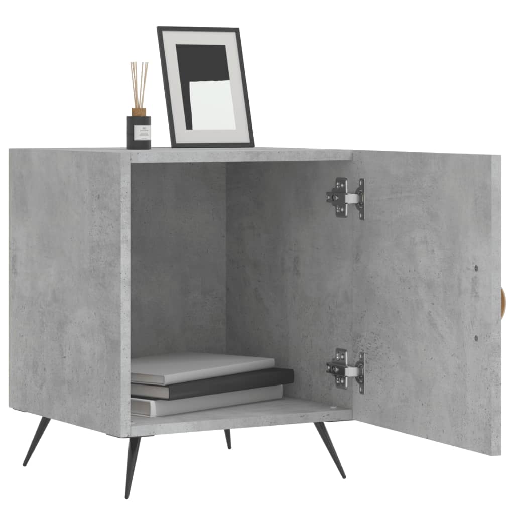 Nightstands, 2 pcs., concrete gray, 40x40x50cm, wood