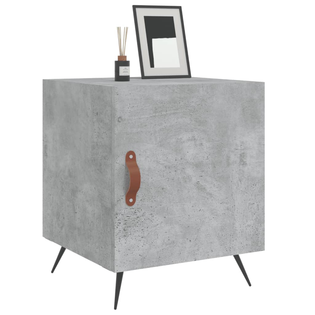 Nightstands, 2 pcs., concrete gray, 40x40x50cm, wood