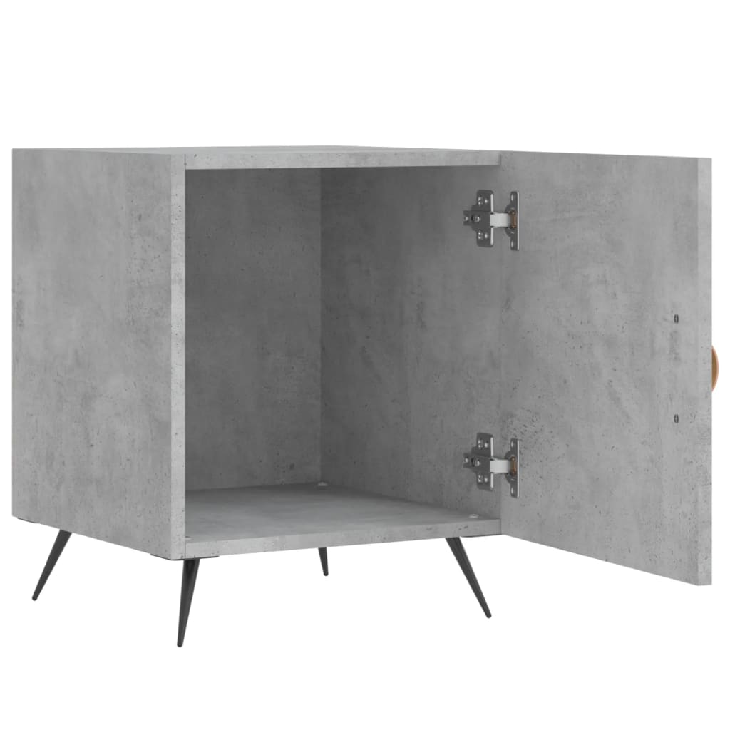 Nightstands, 2 pcs., concrete gray, 40x40x50cm, wood