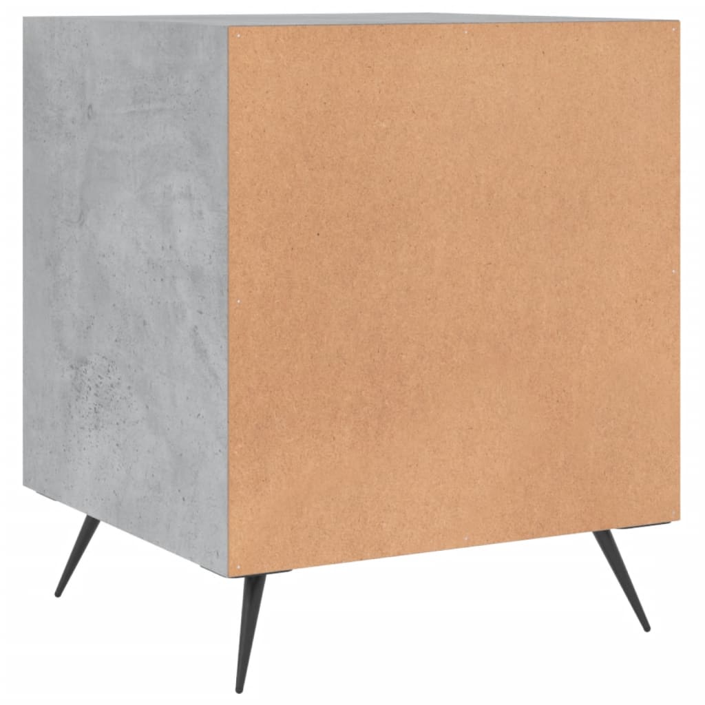 Nightstands, 2 pcs., concrete gray, 40x40x50cm, wood
