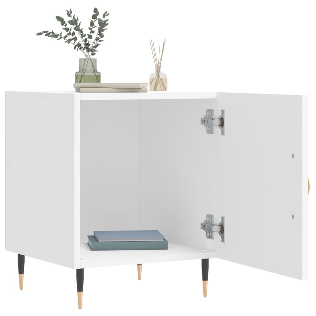 Bedside tables, 2 pcs, white, 40x40x50cm, engineered wood