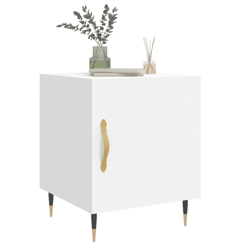 Bedside tables, 2 pcs, white, 40x40x50cm, engineered wood