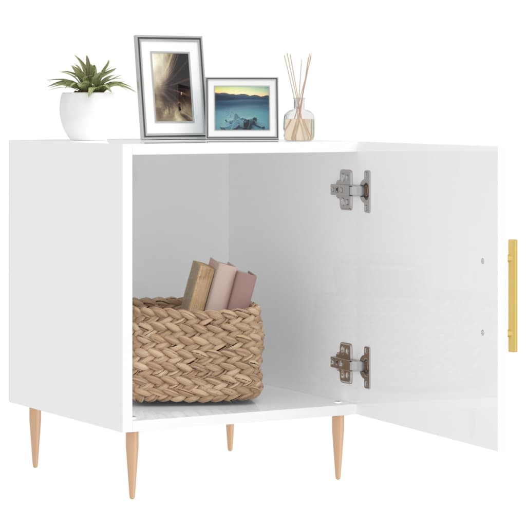 Bedside tables, 2 pcs., white, 40x40x50cm, engineered wood