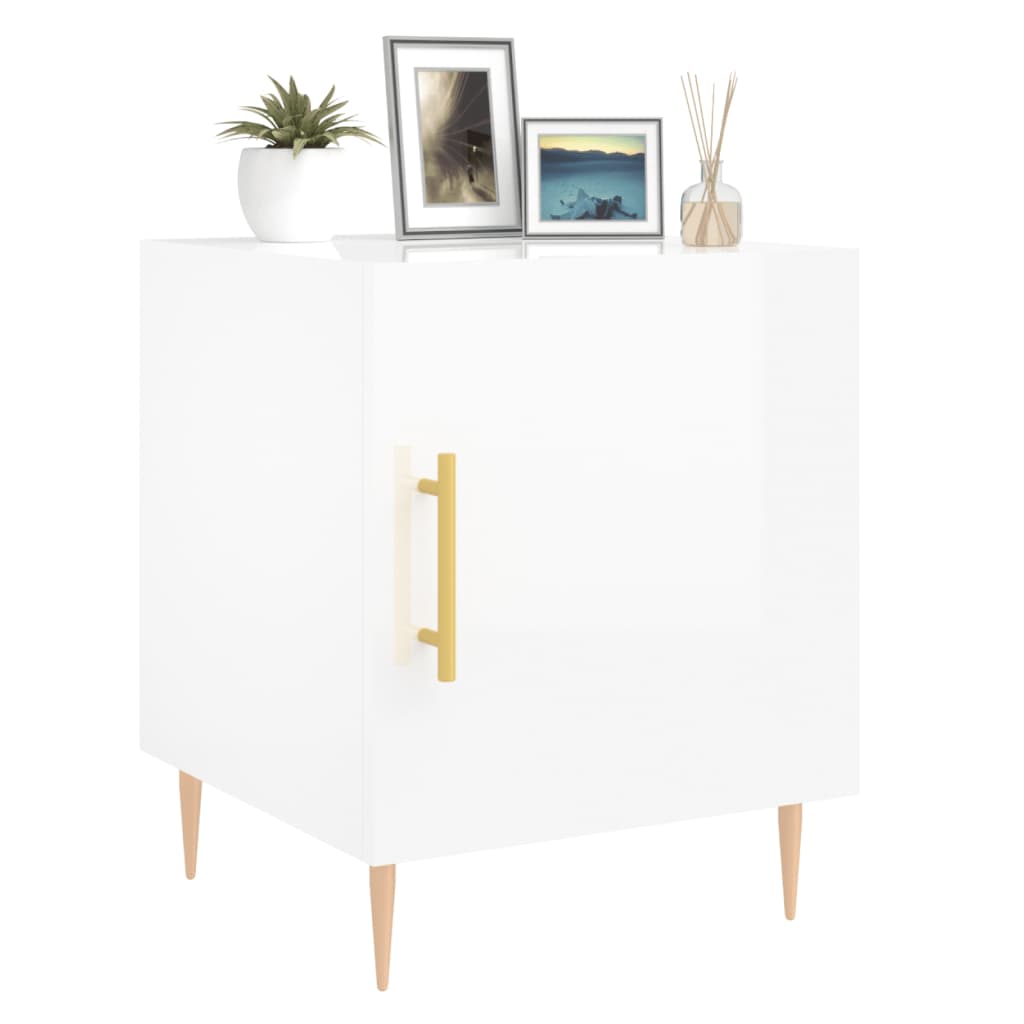 Bedside tables, 2 pcs., white, 40x40x50cm, engineered wood