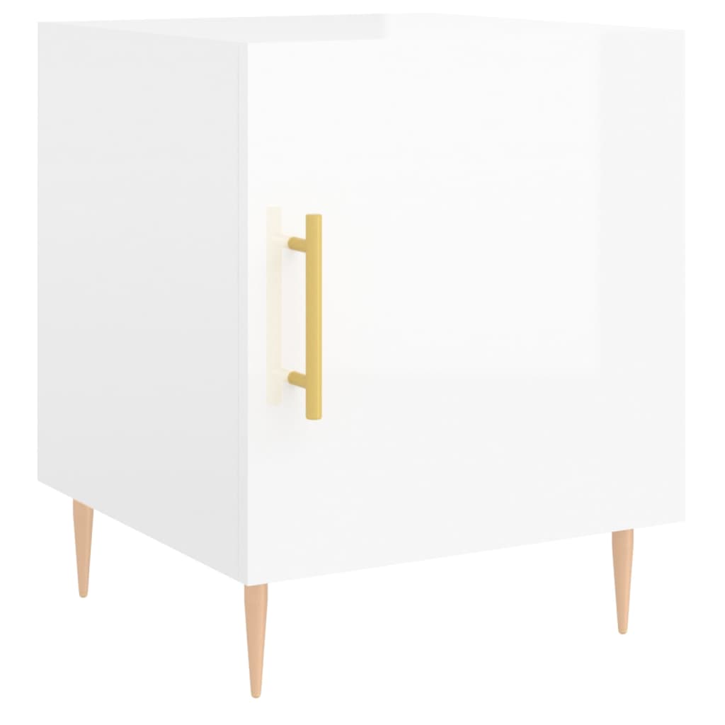 Bedside tables, 2 pcs., white, 40x40x50cm, engineered wood