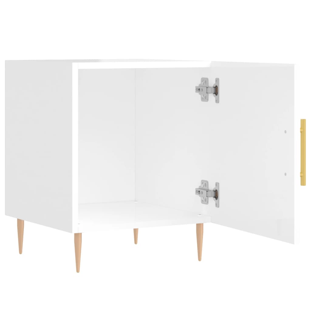 Bedside tables, 2 pcs., white, 40x40x50cm, engineered wood
