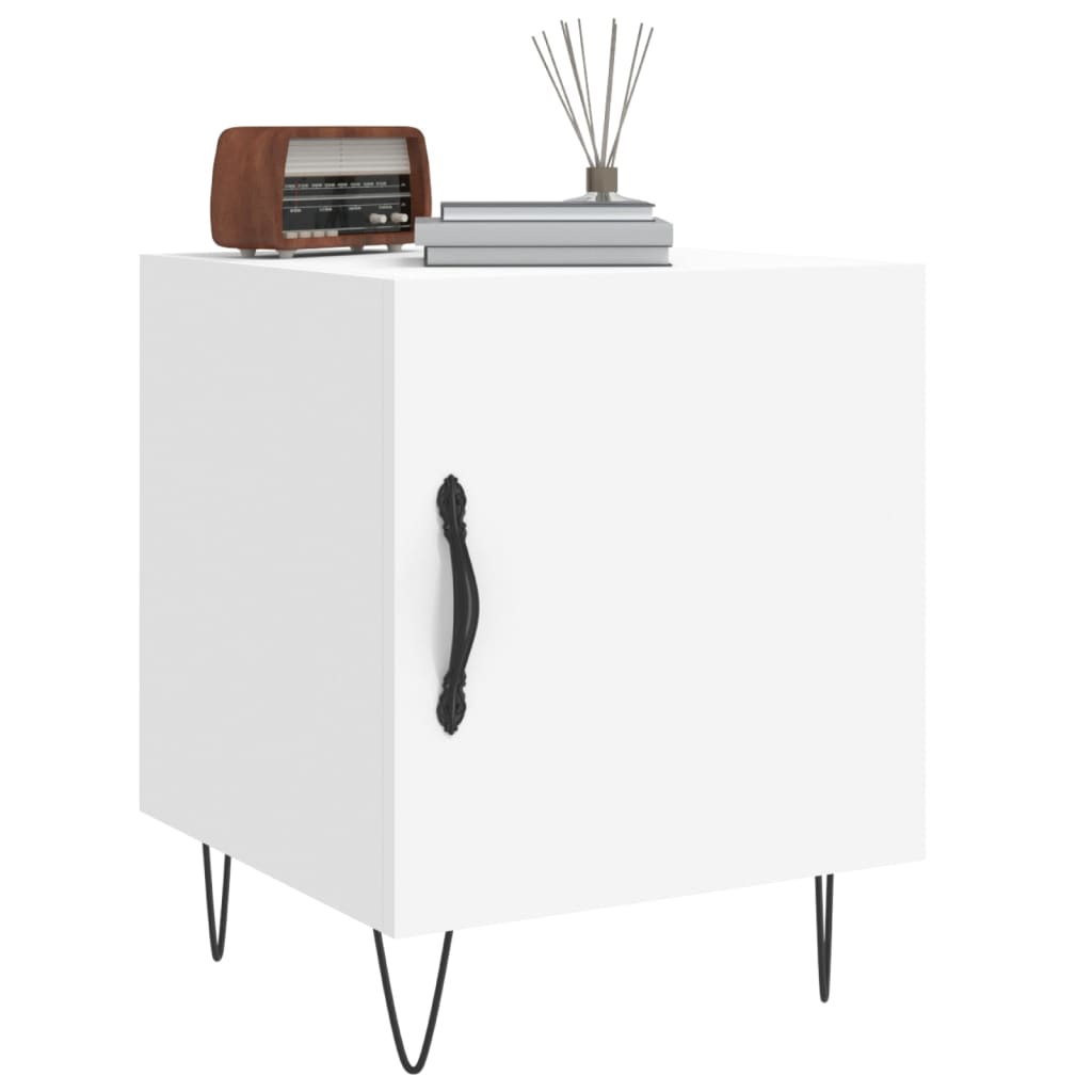 Bedside table, white, 40x40x50cm, engineered wood