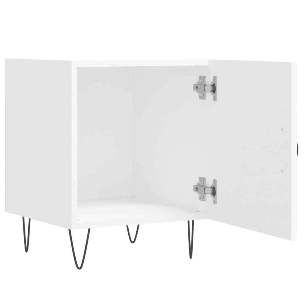Bedside table, white, 40x40x50cm, engineered wood