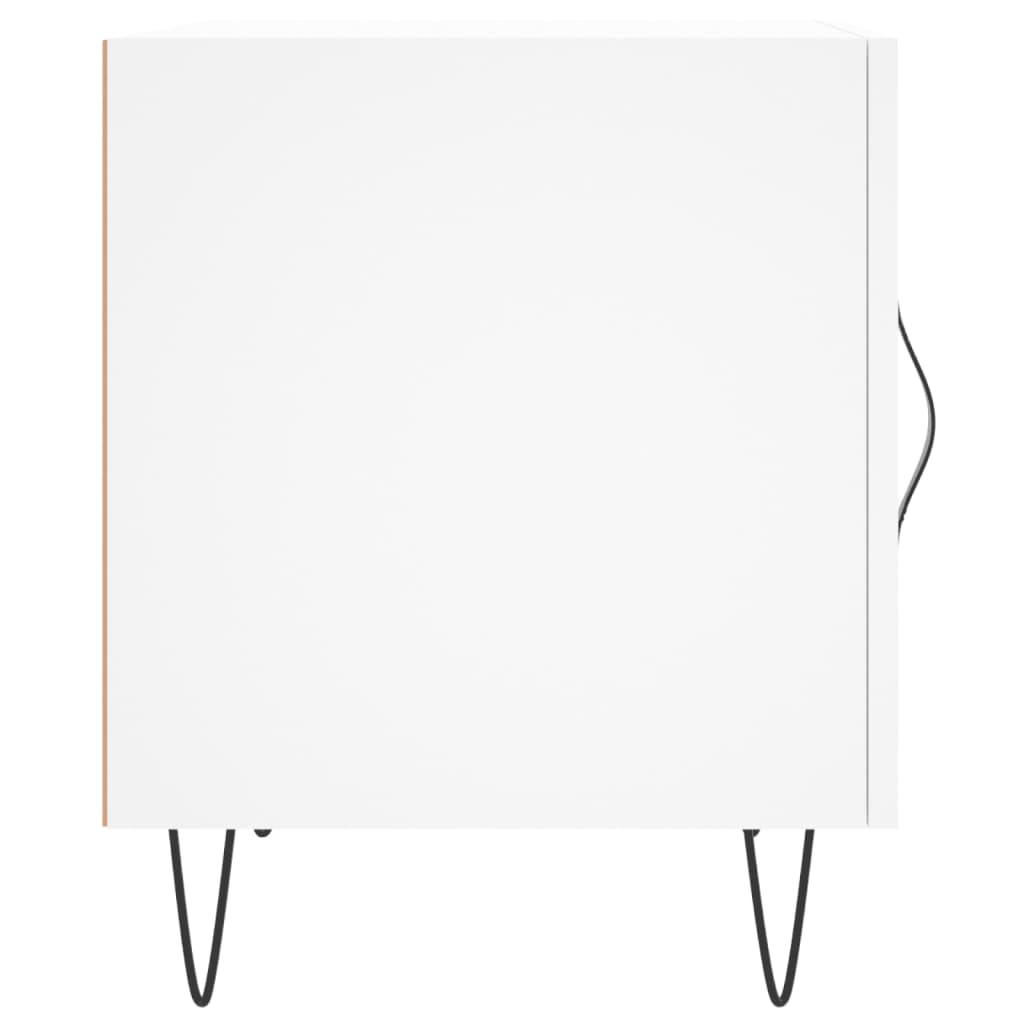 Bedside table, white, 40x40x50cm, engineered wood