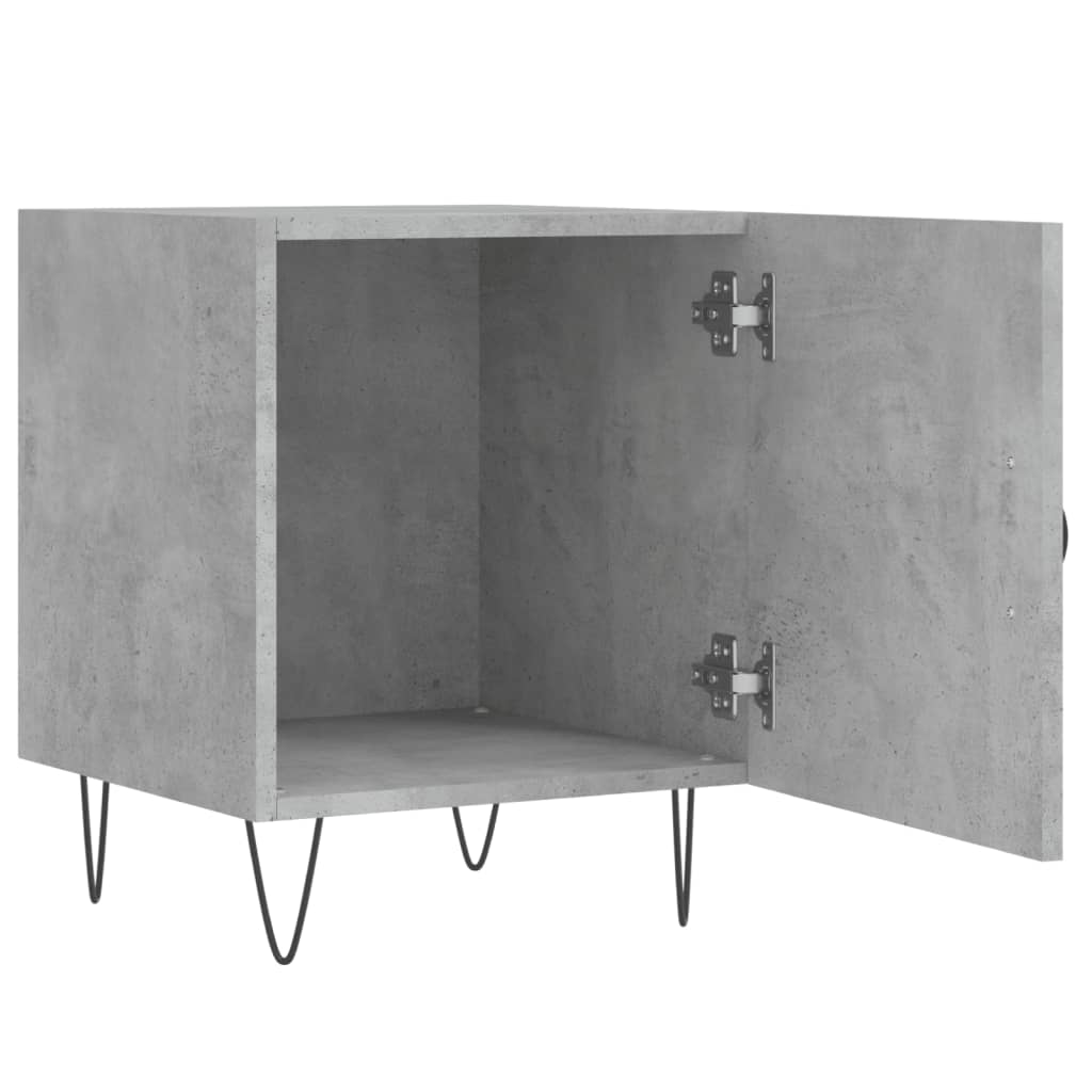 Naktsgaldiņi, 2 gab., betona pelēkā krāsā, 40x40x50 cm, koks