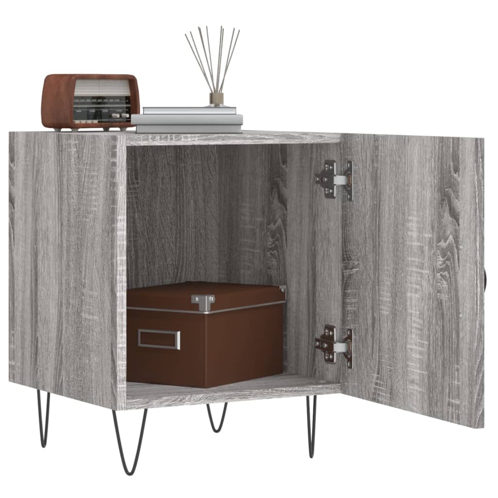 Nightstand, gray oak, 40x40x50cm, engineered wood